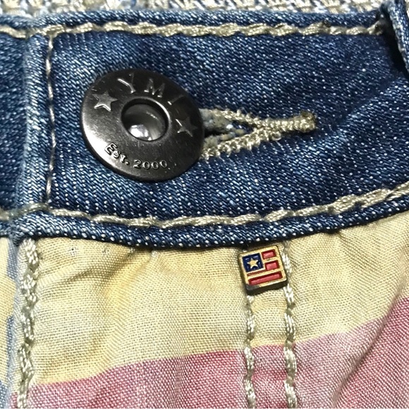 2pc. Set YMI Stars & Stripes Cut-Off American Flag Low Rise Shorts & Tee Shirt - Picture 7 of 14